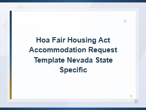 Nevada Hoa Fair Housing Accommodation Request Template