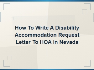 Disability Accommodation Request Letter for Nevada Hoa