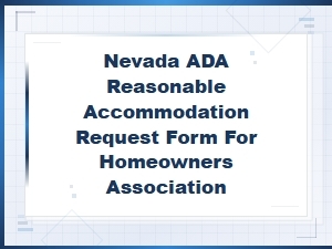 Nevada Ada Accommodation Request Form for Hoa