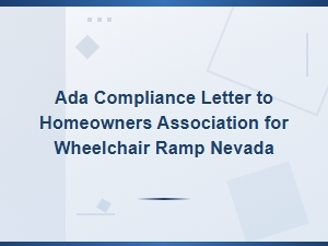 Ada Wheelchair Ramp Request Letter to Your Hoa