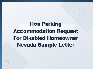 Nevada Hoa Disabled Parking Accommodation Letter Sample