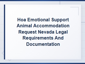 Nevada Fair Housing Laws for Esa in Hoa Communities