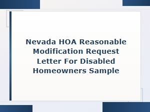 Nevada Hoa Modification Request Letter for Disabled Owners